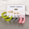Acrylic fuchsia earrings from pearl, set, wholesale