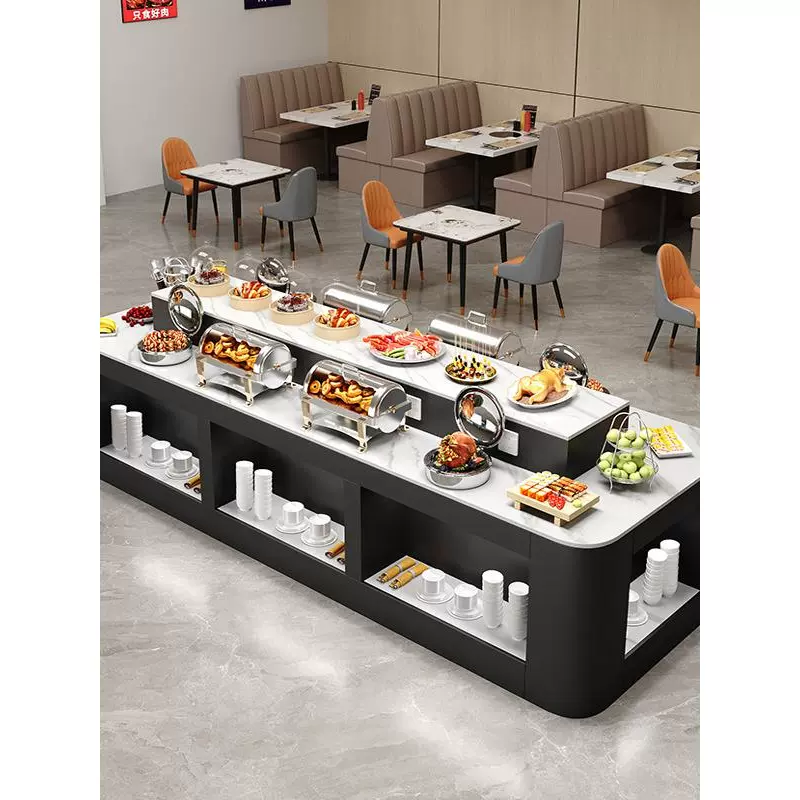 台台布菲台双面小料台食堂酒店展示台调料自助餐单位餐厅菜品取餐