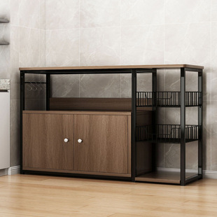 Sideboard Kitchen Storage Rack Floor-Standing Multi-Layer Storage Cabinet with Door Household Cabinet Multi-Functional Cabinet Storage Cabinet