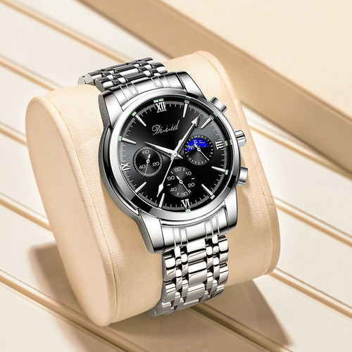 Dize Watch Men's Wholesale Luminous Waterproof Steel Strap Quartz Watch Multifunction Men's Watch