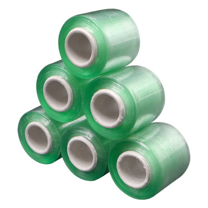 PE empaquetado película estirable película estirable pvc verde 8cm autoadhesivo película de alambre película de injerto película de embalaje 10cm