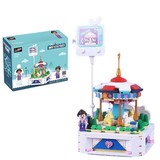 迪库 Городская игровая площадка колесо обозрения Троянский конь детские собранные игрушки для девочек вид на улицу строительный блок украшения распродажа