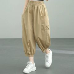 大きいサイズの婦人服、女性用の芸術的な9点レギンス、小柄な人向けのゆったりとしたハーレムパンツ、ヨーロッパのトレンドのオーバーオール、ランタンパンツ