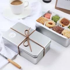 Tin Box for Tiramisu Cake, Rectangular Metal Box, Empty Metal Box, Cookie Packaging Box