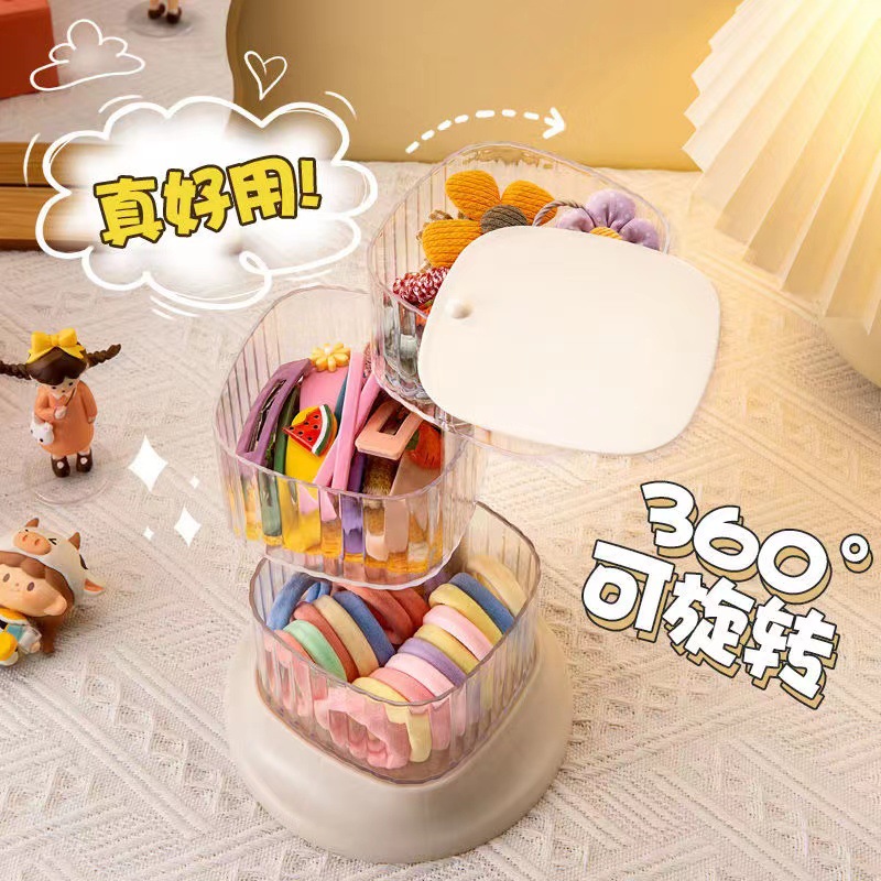 Joyería caja de almacenamiento de joyas horquilla diadema dormitorio almacenamiento a prueba de polvo escritorio transparente almacenamiento organizador caja