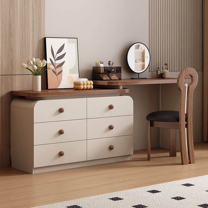 Medieval Style Makeup Dresser Bedroom Modern Simple 2025 New Small Apartment Retro Makeup Table and Cupboard Integrated