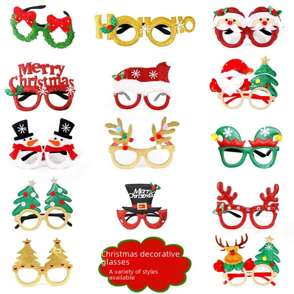 Cross-Border New Christmas Decorative Glasses for Adults and Children, Christmas Gifts, Holiday Decoration Items, Christmas Party Glasses