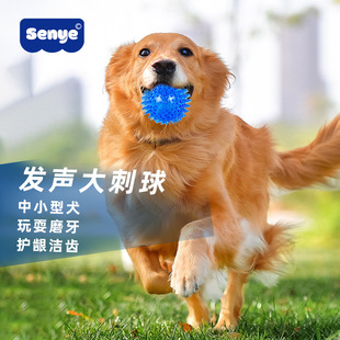 Dog Sounding Elastic Spike Ball Toy, Bite-Resistant, Molar and Tooth-Cleaning Dog Toy, Outdoor Interactive Boredom Relief Pet Supplies
