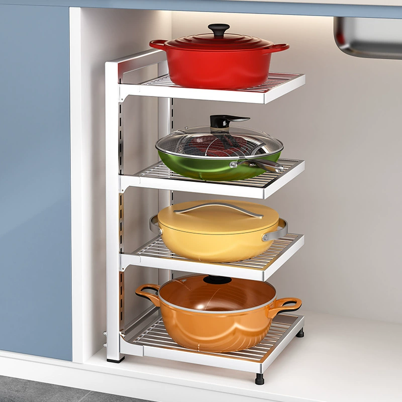 Кухонная стойка для кастрюль из нержавеющей стали 304 стеллаж для хранения бытовой многослойный стеллаж для хранения кастрюль шкаф для раковины стеллаж для кастрюль