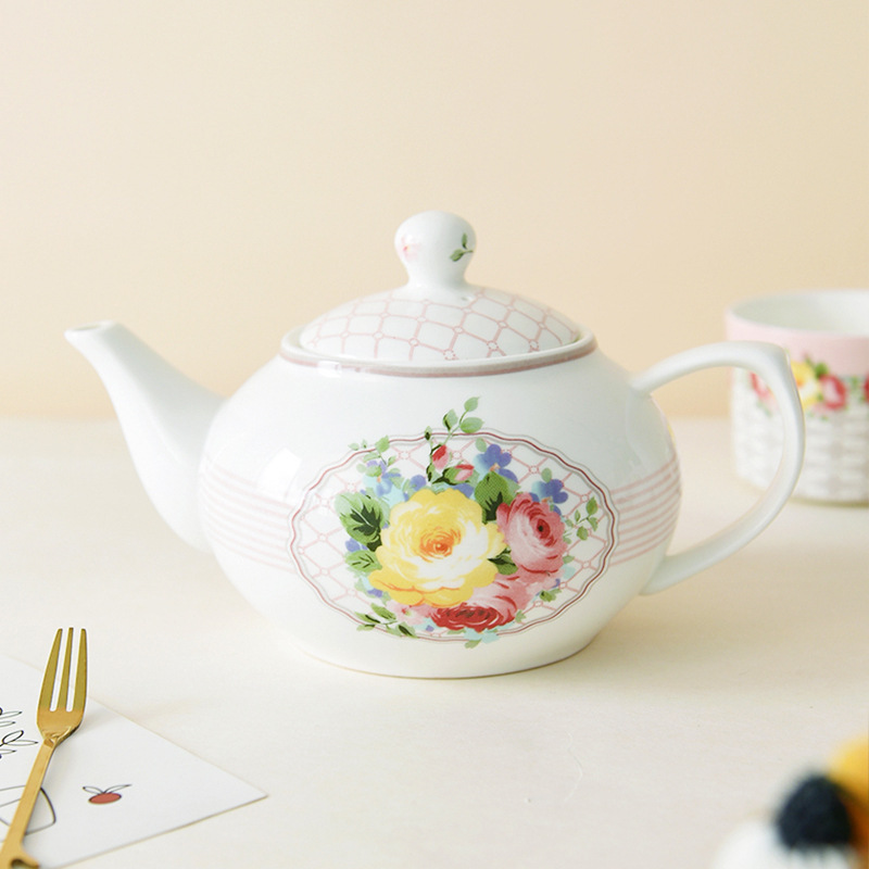 Té de la tarde, tetera de porcelana de hueso de alto valor, tetera, Boda, Cerámica Xinju, Tazas y platillos de café de gran capacidad para el hogar