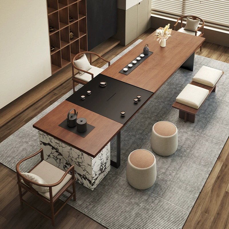 Большой чайный столик из цельного дерева для офиса Boss, чайный столик с чайником, новый чайный столик в китайском стиле