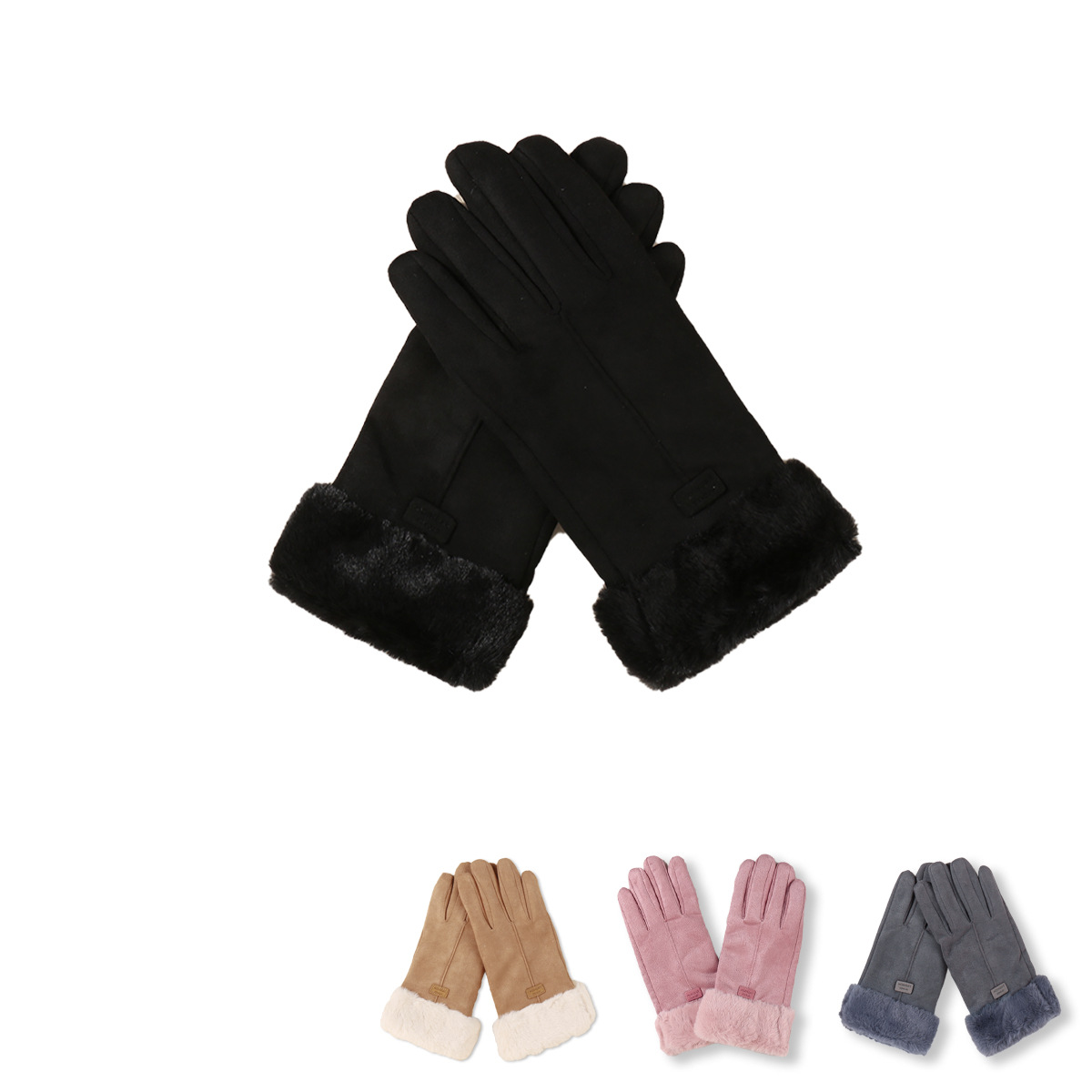 Autumn/winter New Warm Cold Split Finger Gloves Female Korean Gloves display picture 1