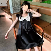 Детские пижамы из ледяного шелка, летние ночные рубашки на подтяжках для девочек, летняя тонкая домашняя одежда принцессы для девочек среднего и большого размера.
