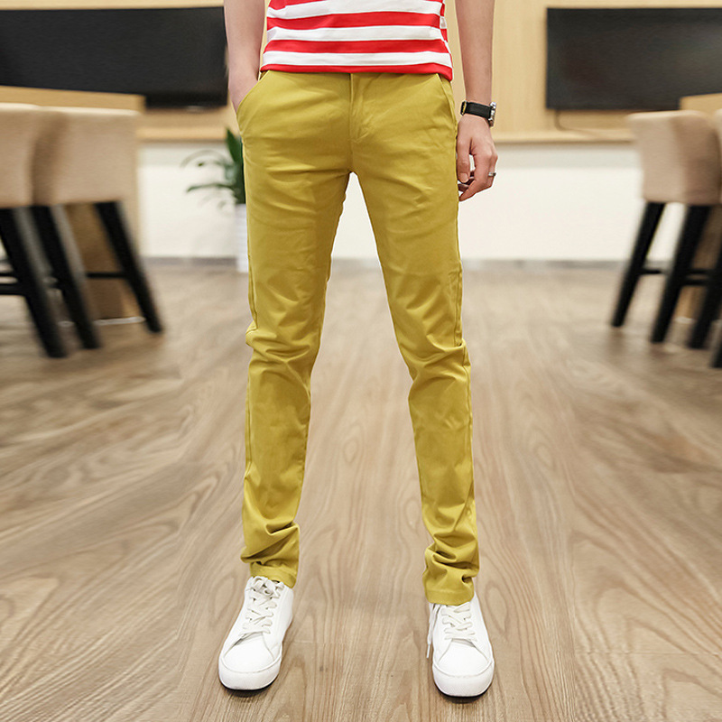 网红修身小脚裤子男韩版潮流青少年弹力铅笔裤夏装潮牌九分哈伦裤