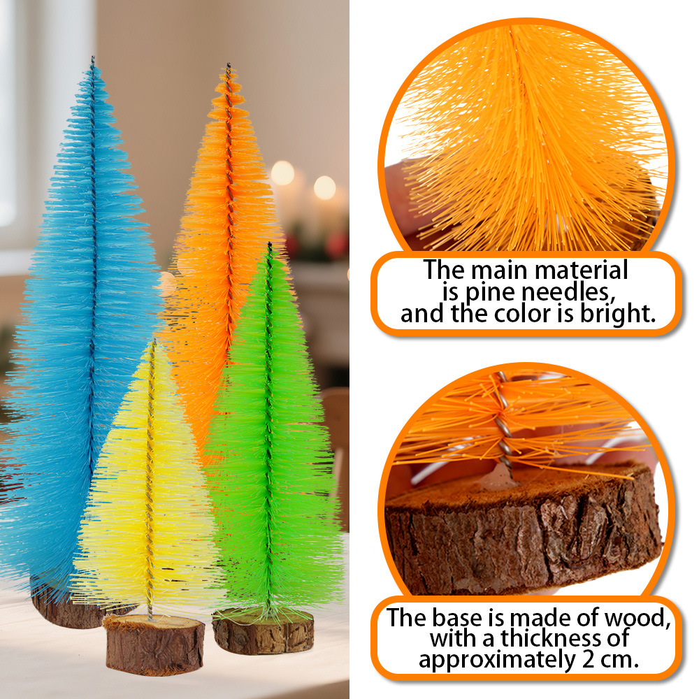 Amazonas mini árbol de Navidad fluorescente color pines de árbol de Navidad ventana decoración de escritorio imitación decoración de árbol pequeño