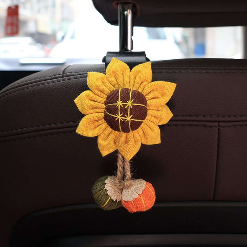Gancho para automóvil, respaldo del asiento, filas delanteras y traseras, flores lindas, almacenamiento multifunción para automóvil, respaldo, gancho pequeño, suministros para automóvil