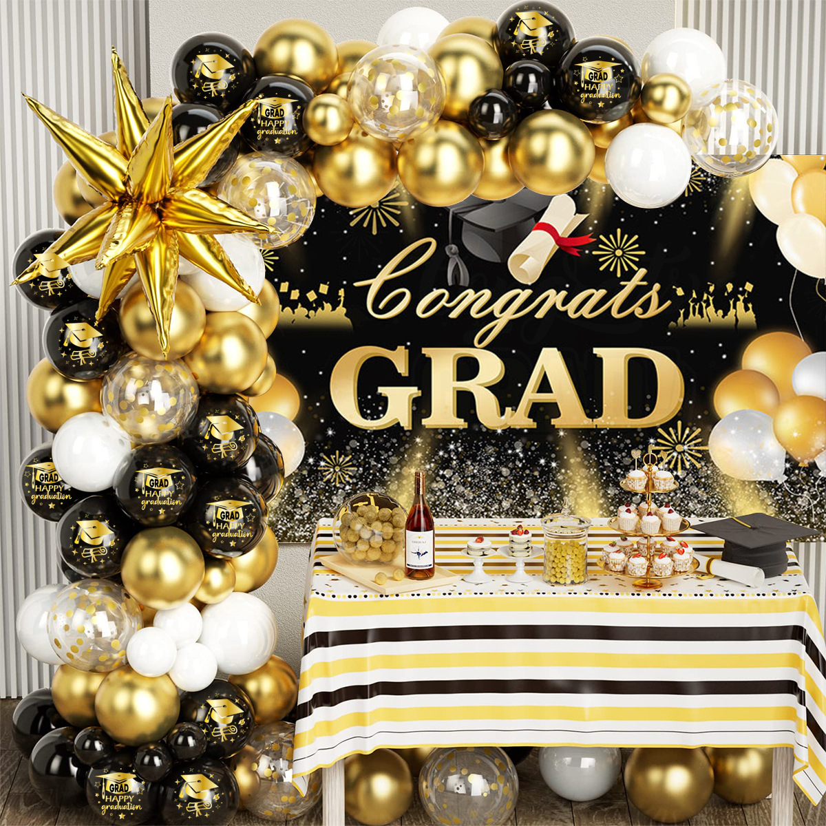 Decoración de la temporada de graduación Globos de látex Decoración transfronteriza Fiesta escolar Globos de graduación de estudiantes redondos de 10 pulgadas