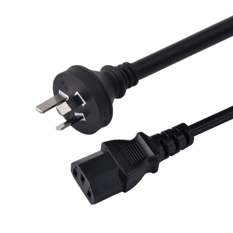 SAA认证澳规电源线，澳规插头三插电脑电源适配器梅花尾，品字尾