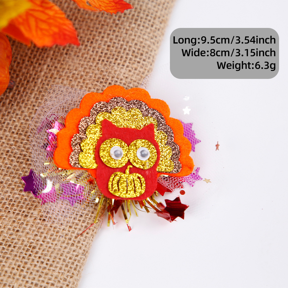 Día de Acción de Gracias accesorios para mascotas calabazas turquía mallas brocas de cabello perros gatos otoño festival de cosecha fiesta decoración tarjeta de cabello