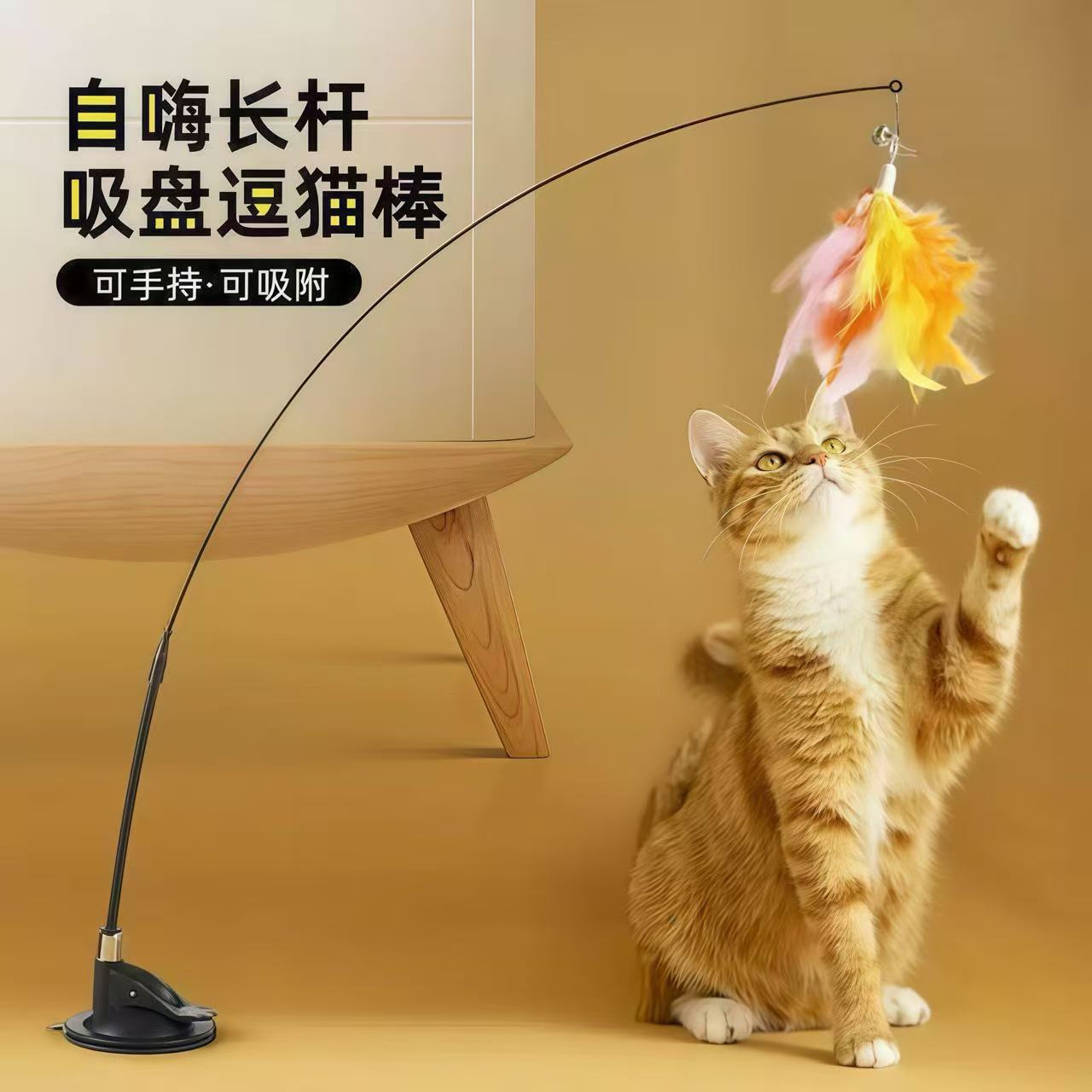 强力吸盘+彩色羽毛