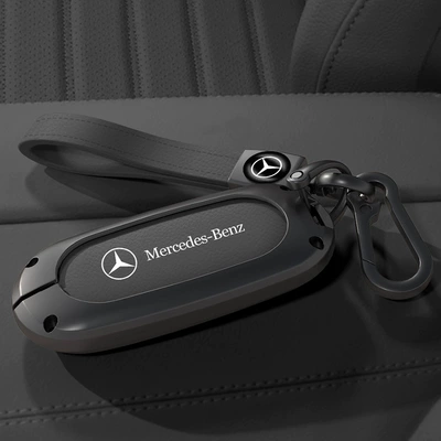 E300L Car C200L Shell — Car key bag - c-style-gun-color-black-key-cover-original-color-leather-cord