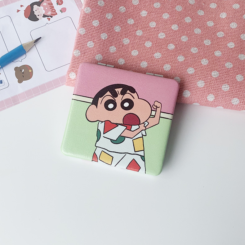 Crayón pequeño nuevo espejo de fábrica directamente para portátil plegable espejo de maquillaje estudiantes de mano comedor lindos bolsos nuevos
