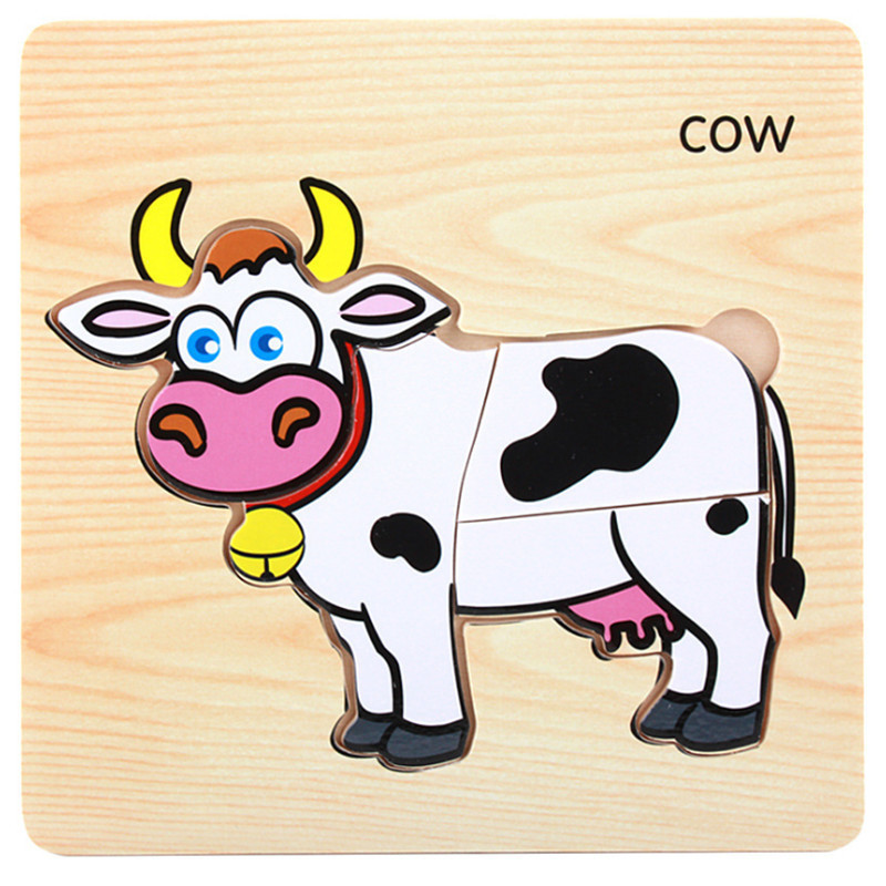 Nuevo rompecabezas tridimensional de madera de mano tráfico animal marino Ilustración cognición rompecabezas infantil juguete de rompecabezas de educación temprana