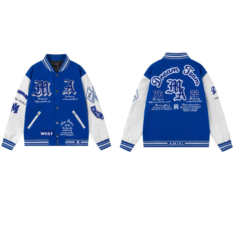 Versión correcta JBAMIRI hueso bordado impresión piloto chaqueta casual de los hombres y las mujeres uniforme béisbol invierno