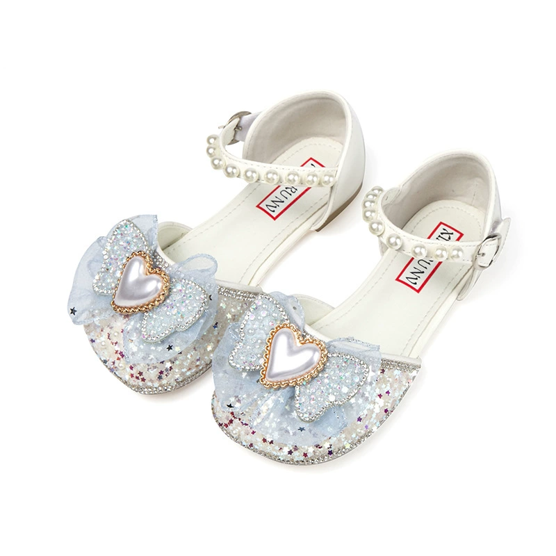 Сандалии для девочек 2023 Летняя мода Aisa Crystal Princess обувь удобная мягкая подошва маленькая девочка плоская подошва одиночные туфли