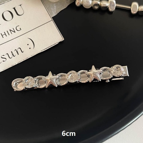 Y2K dopamine pink rhinestone metal star hairpin clip side clip girl bangs clip hair accessories headdress