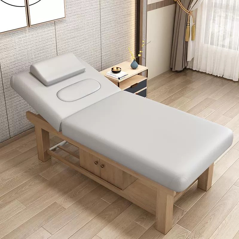 Cama de belleza, cama de masaje especial para spa con orificios, cama de terapia de medicina tradicional china de madera maciza, cama de masaje para centro de salud