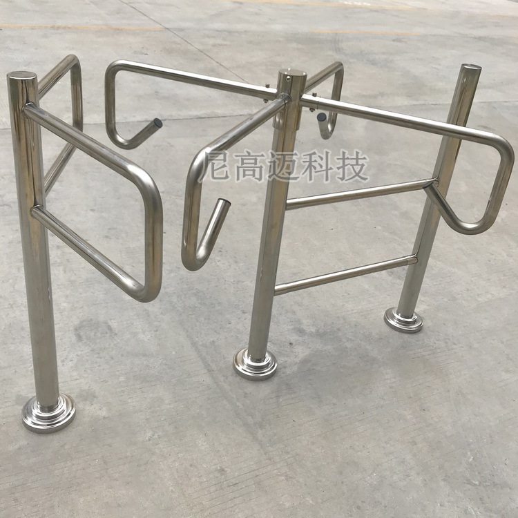 手动十字式旋转闸口西宁景区驾校不锈钢简约单向门半高旋转通道闸