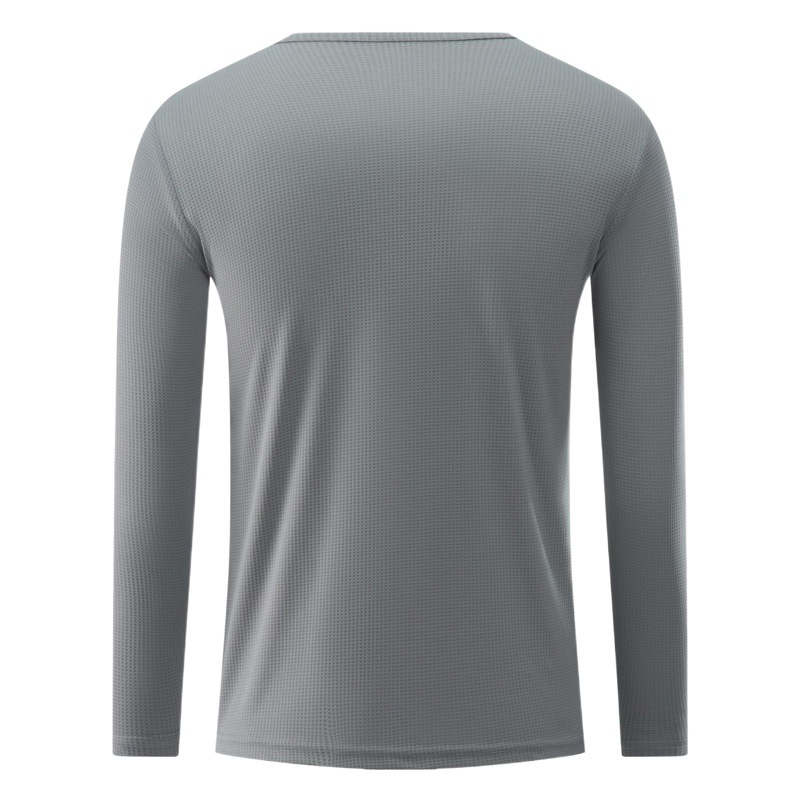 2024 nuevo producto ropa de trabajo de otoño e invierno, ropa de entrenamiento de seda de hielo de manga larga de secado rápido, camiseta deportiva, logotipo impreso al por mayor