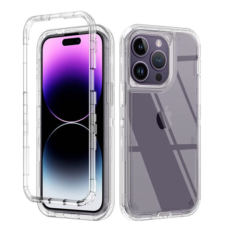 iPhone 17、16e、14、13、11、12、15 Pro Max対応、透明な3in1耐衝撃スマホケース|undefined