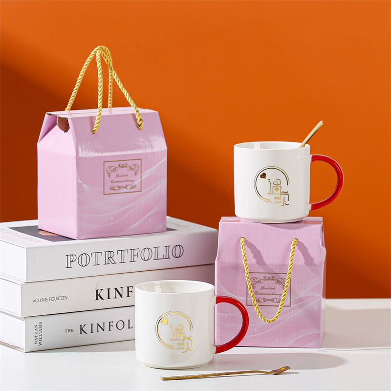 Taza de cerámica creativa taza de café de dibujos animados abre un pequeño evento de regalo publicitario taza de agua LOGO