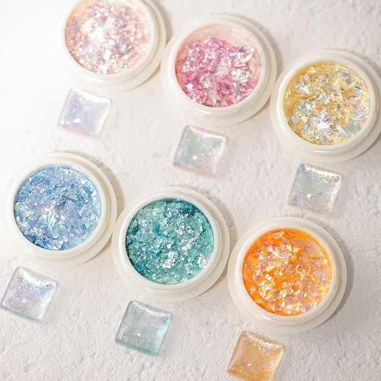 网红美甲饰品欧泊粉偏光粉梦幻超薄冰晶雪绒粉云锦粉温精灵同款