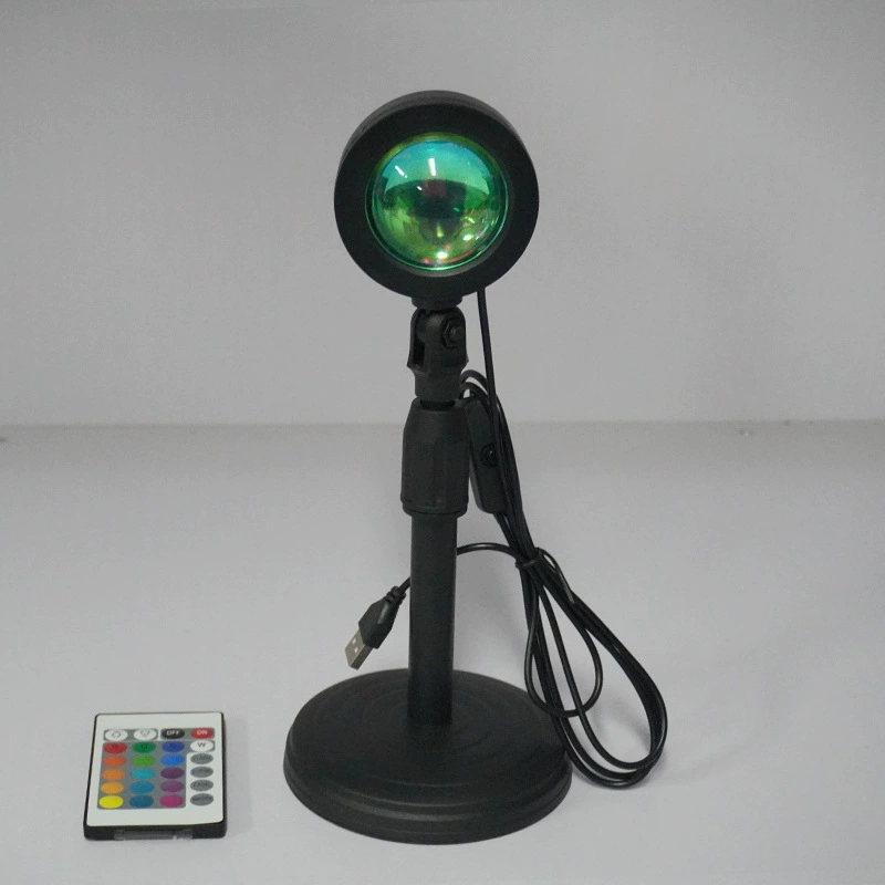 Лампа закатного проектора RGB мини, портативная лампа заката, пульт/16 цветовых режимов, размеры 7.5×7×10 см