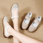 跨境大码2025新款夏季单鞋女透气妈妈鞋女士防滑休闲女鞋35-42