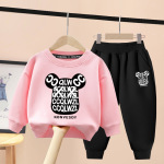 厂家直销韩系风中大童套装加绒加厚纯棉卫衣卡通学生运动两件套