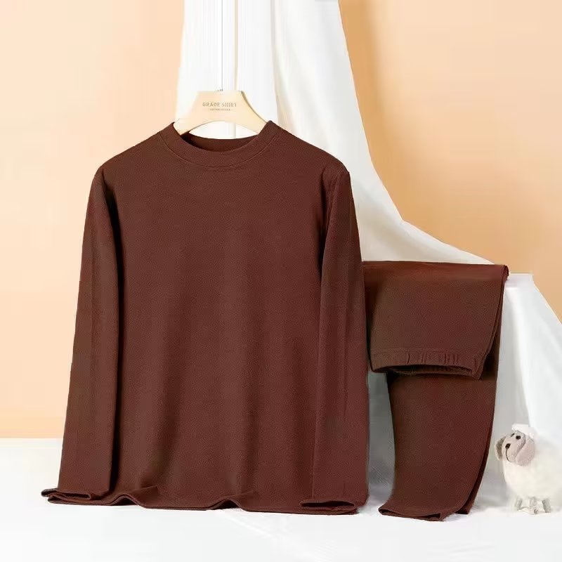 Source fabricante top camiseta larga otoño e invierno para hombres T delgado de doble cara de terciopelo alemán caliente cuello redondo camisa de fondo ropa interior térmica