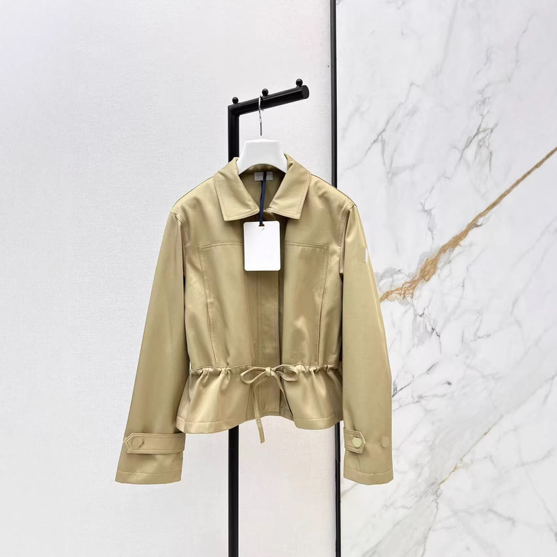 Shenzhen Nanyou Early Spring Fashionable and Stylish Letter Logo Patchwork Turn-Down Collar Drawstring Waist Short Jacket Windbreaker Coat Shenzhen Nanyou Early Spring Fashionable and Stylish Letter Logo Patchwork Turn-Down Collar Drawstring Waist Short Jacket Windbreaker Coat