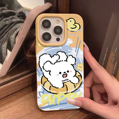 藍色小狗蘋果15手機殼硅膠iPhone13/14Promax防摔12/11高級中國風