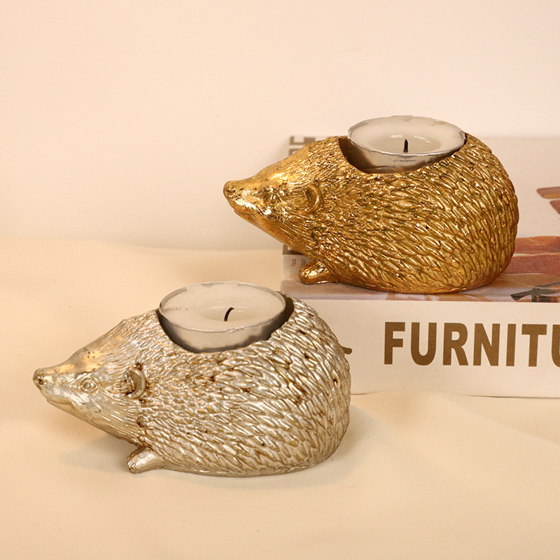 Amazon nueva resina erizo candelabro decoración creativa hogar sala de estar vela titular decoración budista salón joyería al por mayor