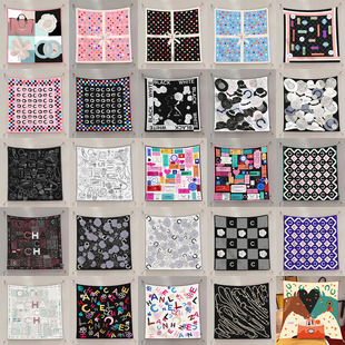 Chanel Style Collection 2024 Summer New Style Waistline Silk Scarf Women's 90cm Large Square Scarf Spice Girls' Strapless Scarf