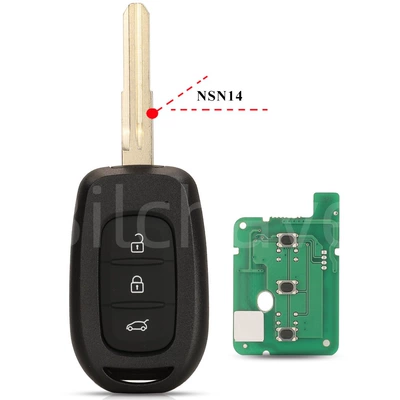 Suitable for Renault 3-key straight plate car remote key frequency 433mhz chip pcf7961M 4Achip (Car Keys) - nsn14