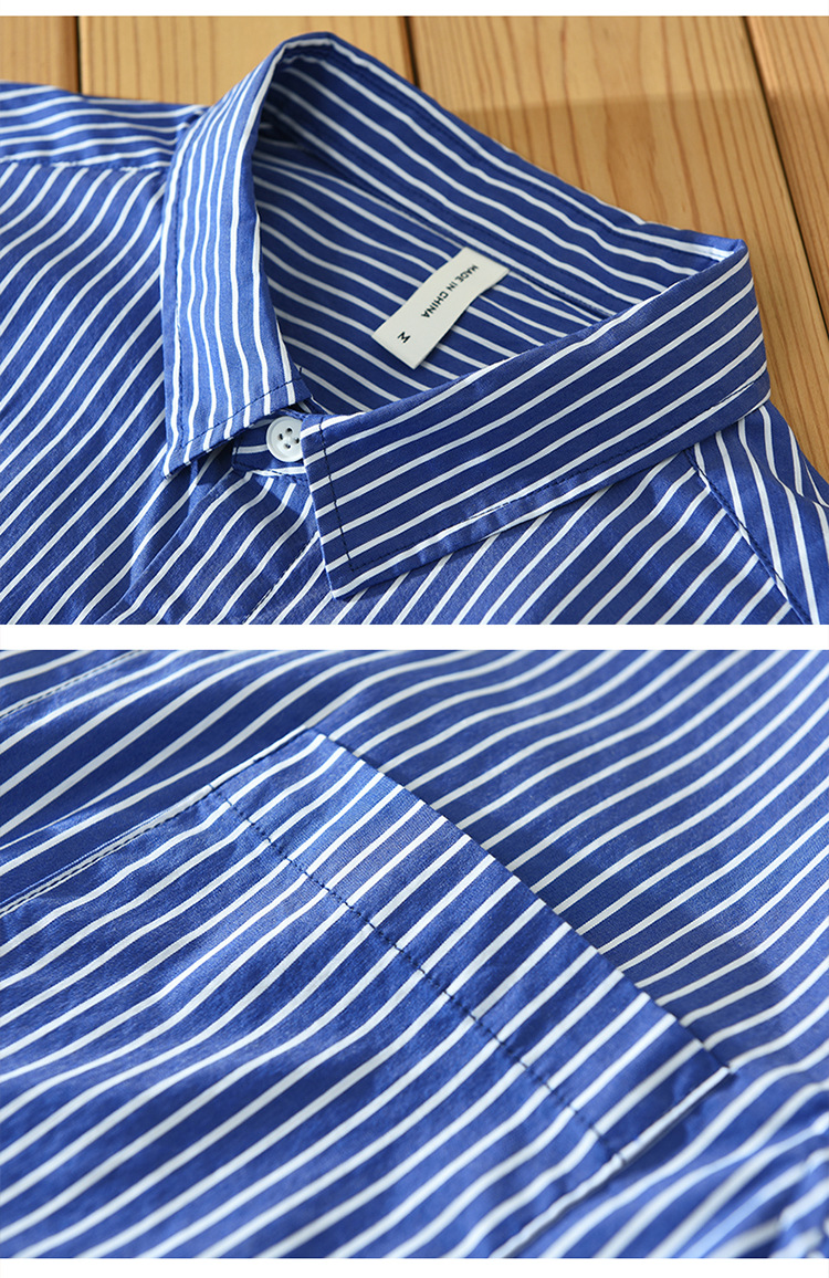 2117 camicia a maniche lunghe a righe verticali da uomo # 039; camicia casual marea Giacca giapponese a maniche lunghe allentata una generazione._voghion.com