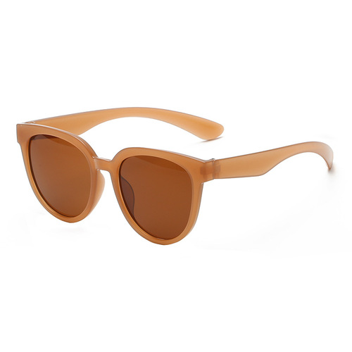 New K-Pop Trendy Jelly Tea Sunglasses, Instagram-style Women's Street Style Sunglasses, Slimming Face Sunglasses