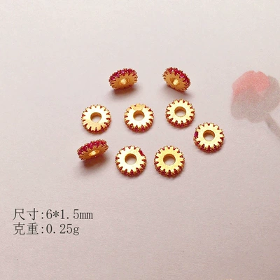 Silver Plated Bead Accessories: Zərgərlik ara hissələri - wheel-red
