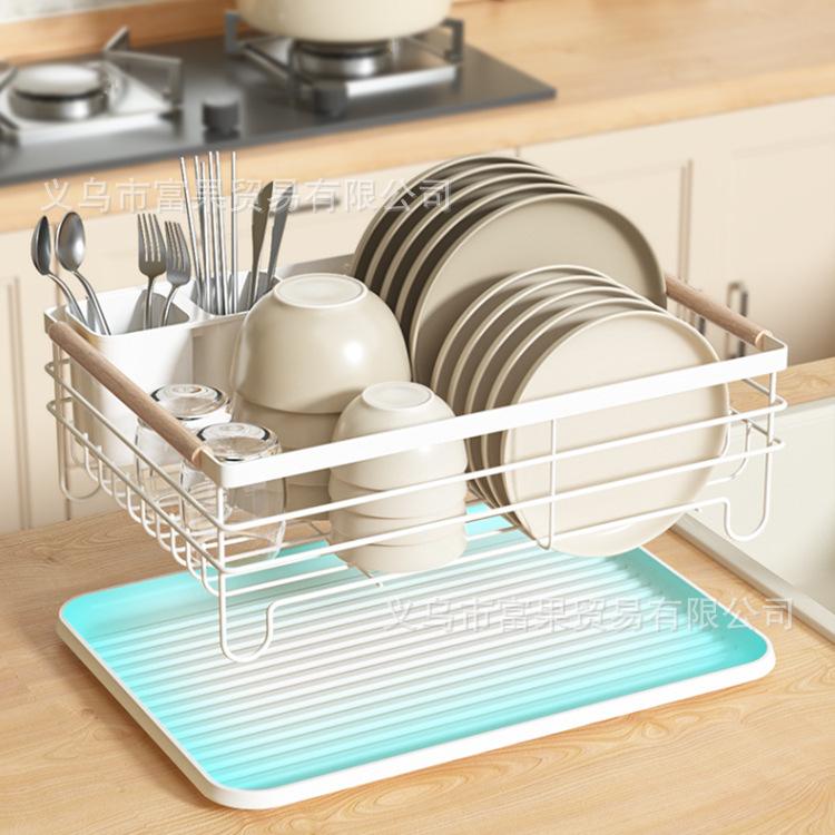 Cocina Plato de drenaje estante de almacenamiento de una sola capa Placa de vajilla organizador rack mesa de almacenamiento de rack mesa de mesa superior organización