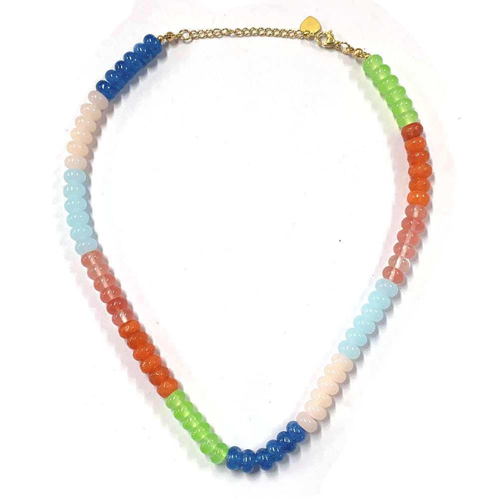 200g Weight Necklace Classification 304 Stainless Steel Chain Material 1 Piece Quantity Casual Occasion natural stone Material Geometric Pattern Women's Gender Sweet Style Beaded Craft 1 Piece Sweet Geometric Natural Stone 304 Stainless Steel Necklace 34